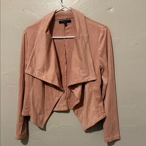 Romeo & Juliet Couture Pink Draped Suede Feel Blazer Medium